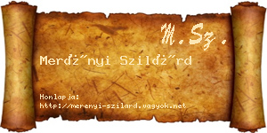 Merényi Szilárd névjegykártya